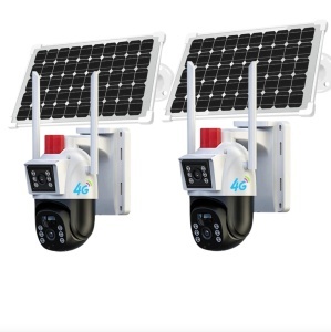 PACHET 2 X Camera de Supraveghere cu Panou Solar slot SIM 4G V380Pro 6MP