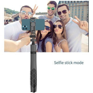 Selfie stick / Trepied Foto Telescopic Profesional 4D, pentru telefon, camera foto, Action Camera / GoPro cu telecomanda Bluetooth, balance shot, universal, reglabil, inaltime 34-153cm cu tija din aluminiu, negru - Img 4