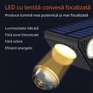 SET 2 LAMPI CU PANOU SOLAR LUMINA IN 3 DIRECTII, 3 LED-URI, ALB CALD - Img 2