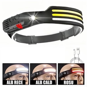 Set 2 x lanterna cap cu 3 benzi LED senzor miscare - Img 5