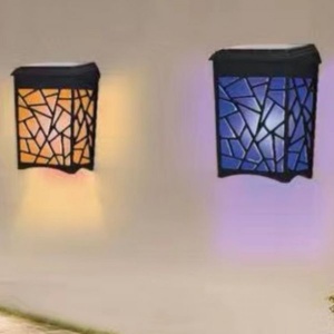 SET 4 LAMPI SOLARE DECORATIVE PENTRU PERETE CU LED COLOR - Img 1