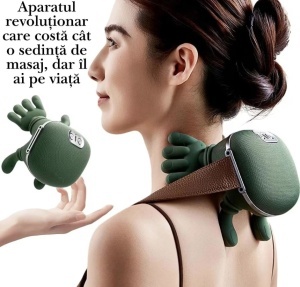 Aparat Masaj Cervical pentru Gat, Umeri, Picioare si Abdomen, Deep TISSUE, 4D cu Incalzire, Profesional, Fara fir, Imita Mana - Img 5