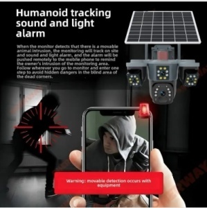 CAMERA SUPRAVEGHERE CU PANOU SOLAR 4K 12MP CU 3 LENTILE + 4G - Img 3