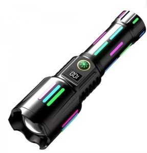 Lanterna tactica 6500lm, 26650mah baterie, incarcare USB Type-C, Zoom - Img 1