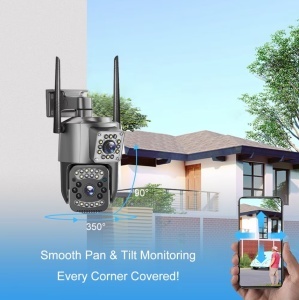 LICHIDARE STOC - Camera de supraveghere wifi, 8 mpx, 4K, lentile duble, ip66, 10x zoom. ptz, night vision, neagra - Img 2