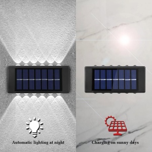 SET 8 LAMPI SOLARE BIDIRECTIONALE 12 LED ALB RECE - Img 2