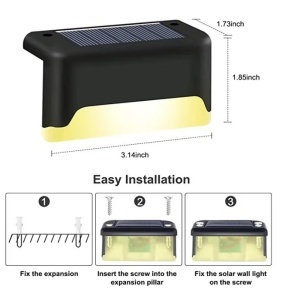 Set 8 lampi solare pentru trepte sau terase, senzor de lumina - Img 4