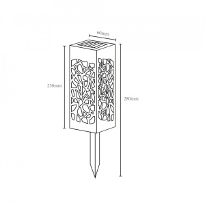 Set 8 x Lampa solara decorativa, alb cald, 28 cm, negru - Img 2