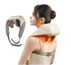Aparat Masaj Cervical și Lombar cu Shiatsu și Încălzire Infraroșu – Curele Ajustabile, Relaxare Acasă