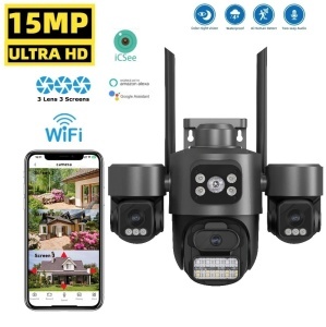 Cameră de Supraveghere WiFi 15MP cu 3 Lentile și Auto Tracking