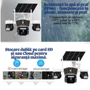 Camera Supraveghere Solara 9MP, UltraHD, Rotativa 360, 4G, Panou Solar - Img 2