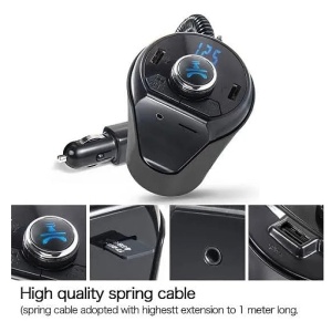Modulator FM BX6 BX7 FM functie Bluetooth cu 2 porturi USB Slot TF CARD AUX Negru - Img 5