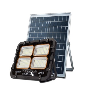 Proiector solar 200w cu 4 casete luminoase , suport, telecomanda, panou solar - Img 2
