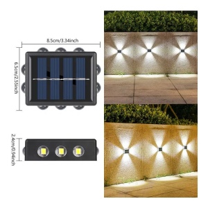 SET 8 LAMPI SOLARE DE PERETE SAU SOL CU LED IN 4 DIRECTII - Img 4