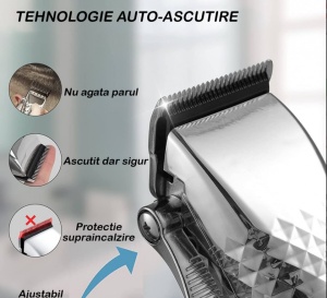 Aparat de tuns Andowl Q-LF868, lame ceramice, pe acumulator, accesorii - Img 6
