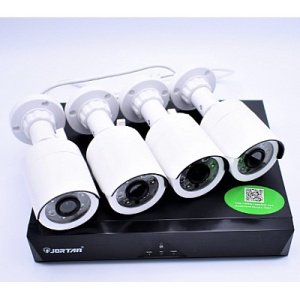 Kit de supraveghere JORTAN cu 4 camere FULL CCTV AHD, de interior/exterior - Img 1