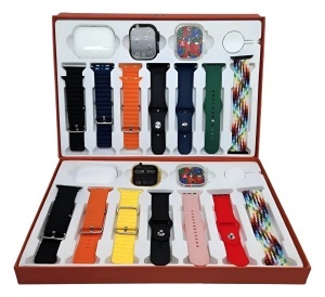 PACHET CEAS SMARTWATCH, ANDROID & IOS, 49MM, 7 CURELE + SET CASTI WIRELESS - Img 4