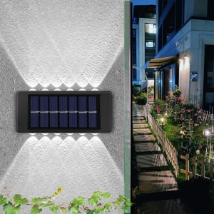 SET 4 LAMPI SOLARE BIDIRECTIONALE 12 LED ALB RECE - Img 4