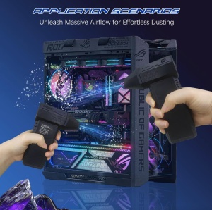 Suflanta aer portabila 130000 RPM, 3 viteze, cap magnetic, incarcare USB, pentru aprinderea focului, suflare praf, uscare masina, uscare par, curatare computer, neagra - Img 6