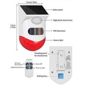 Alarma Solara pentru exterior cu telecomanda - Img 4