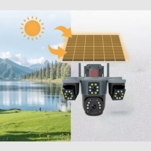 CAMERA SUPRAVEGHERE CU PANOU SOLAR 4K 12MP CU 3 LENTILE + 4G - Img 4