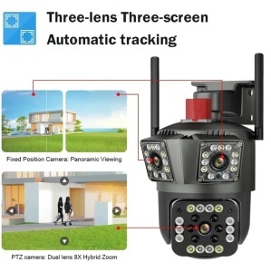 Camera Tripla de Supraveghere 4G, PTZ, 4G, Full HD, Audio-Video, cu 3 lentile, 8X Zoom, Night Vision - Img 6