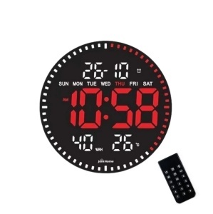 Ceas Digital de Perete 28cm cu LED USB – Afișaj pentru Calendar, Temperatură, Umiditate și Cronometru cu Telecomandă - Img 6