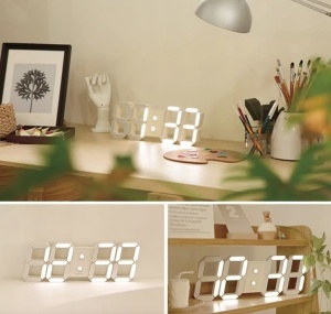 Ceas digital LED 3D cu calendar, alarmă și afișaj de temperatură - Img 3