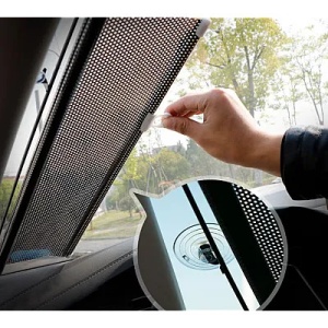 Parasolar auto cu ventuze retractabil negru 68 cm x 125 cm - Img 4