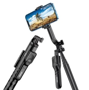 Selfie stick / Trepied Foto Telescopic Profesional 4D, pentru telefon, camera foto, Action Camera / GoPro cu telecomanda Bluetooth, balance shot, universal, reglabil, inaltime 34-153cm cu tija din aluminiu, negru - Img 8