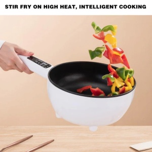 Tigaie Electrica Multifunctionala, 26 Cm, Pentru Gatit Fara Aragaz, Cu Panou De Control Inteligent + Capac - Img 2