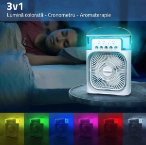 Ventilator cu pulverizare de apa, difuzor de mirosuri, temporizator de oprire automata - Img 5
