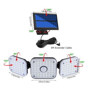 PACHET PROMO 2 X PROIECTOR 3 PANOURI REGLABILE 112 LED+2LAMPI 50W + LANTERNA CADOU - Img 5