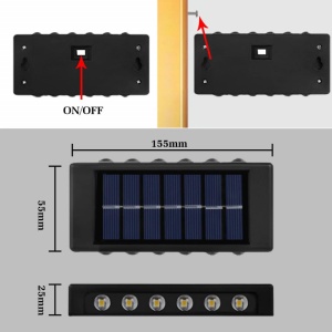 SET 4 LAMPI SOLARE BIDIRECTIONALE 12 LED ALB RECE - Img 5