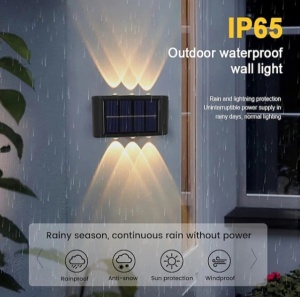 SET 4 LAMPI SOLARE DE PERETE CU LED BIDIRECTIONAL 6 LED - Img 2