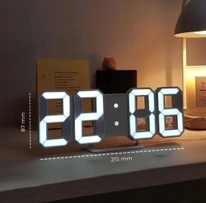 Ceas digital LED 3D cu calendar, alarmă și afișaj de temperatură - Img 7