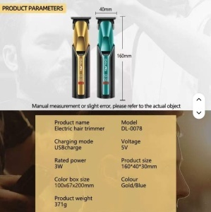DALING DL-0078 Mașină de tuns profesională pentru salon de coafură, tunsoare pentru bărbați, trimmer din oțel fin, cap de tăiere cu afișaj LED - Img 6