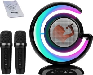 Dispozitiv Karaoke All-in-One, cu Boxa Bluetooth, 1 Microfon, Iluminare RGB Led, Slot Card, Conectare la Smartphone - Img 6