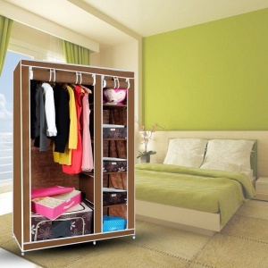 Dulap din material textil, 170x105x45cm, cadru metalic, - Img 1