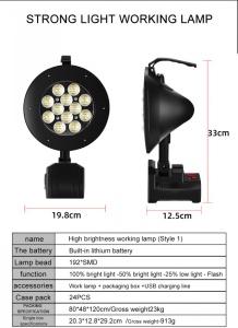Lanterna Lucru Pliabila 100W 3000lm cu port USB si incarcare dispozitive - Img 2