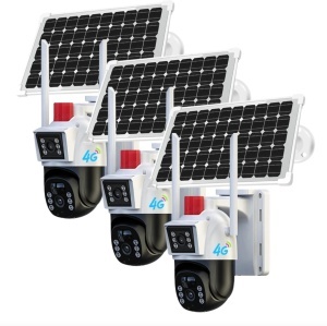 PACHET 3 X Camera de Supraveghere cu Panou Solar slot SIM 4G V380Pro 6MP