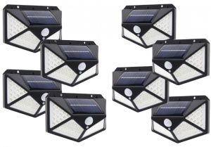 PACHET SET 8 LAMPI SOLARE 100 LED + LANTERNA CAP SENZOR MISCARE - Img 2
