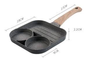 Tigaie cu 2 compartimente si grill din aliaj de aluminiu - Img 4