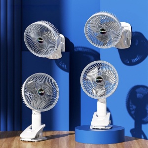 Ventilator portabil, reîncărcabil prin USB, cu 3 trepte, ventilator electric fără fir, ventilator de mână, cu clemă, cu circulație, ventilator de răcire pentru camping, birou - Img 4