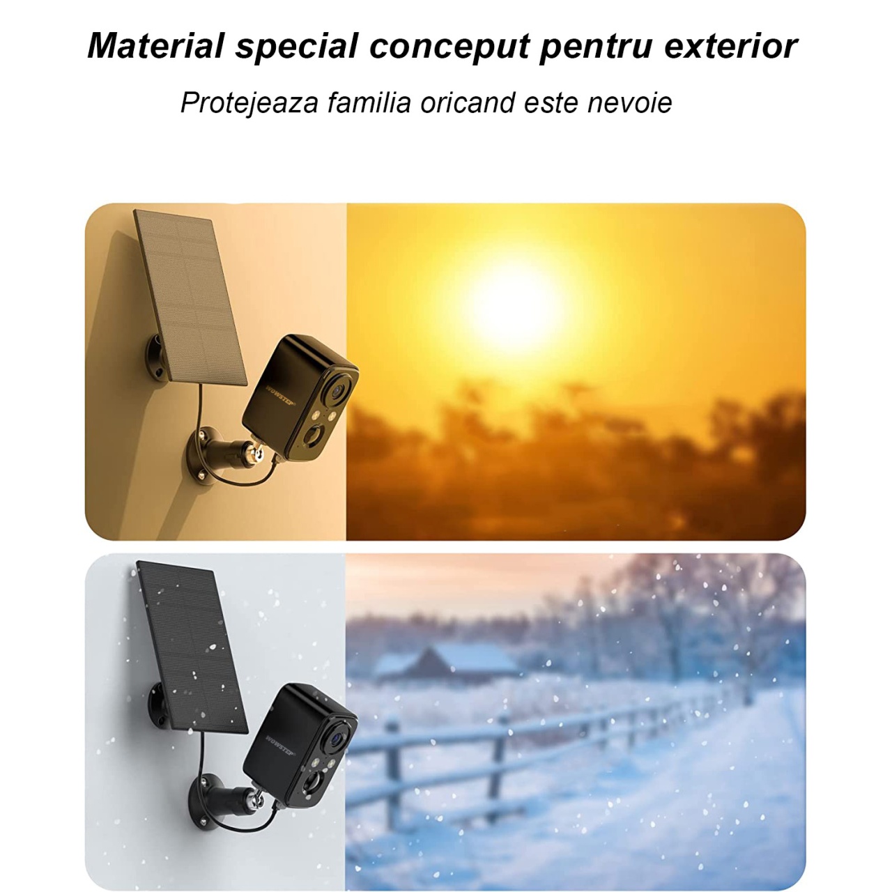 Camera de Supraveghere WowStep®, Wi-Fi 2Ghz, Panou Solar