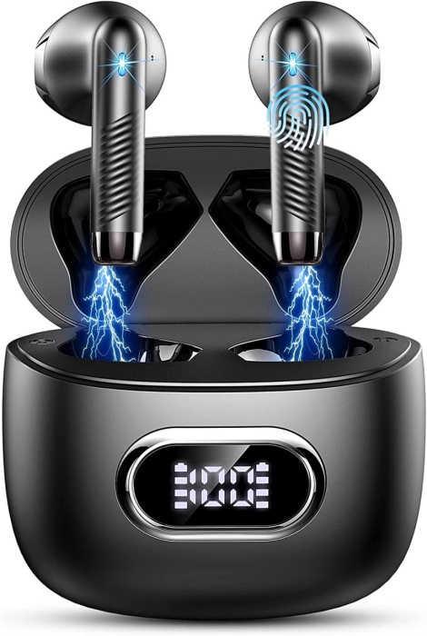 Casti Wireless WowStep®, Bluetooth, Control prin Atingere, Microfon Noise Cancelling, Afisare LED, Autonomie 42h