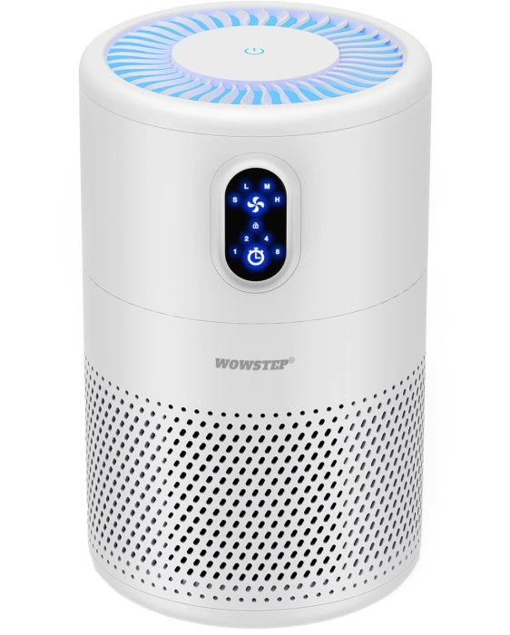 Purificator de aer WowStep®, Model B-D0L2, Filtru HEPA, Carbune Activ, Purifica 40 mp, Touch Screen, Alb