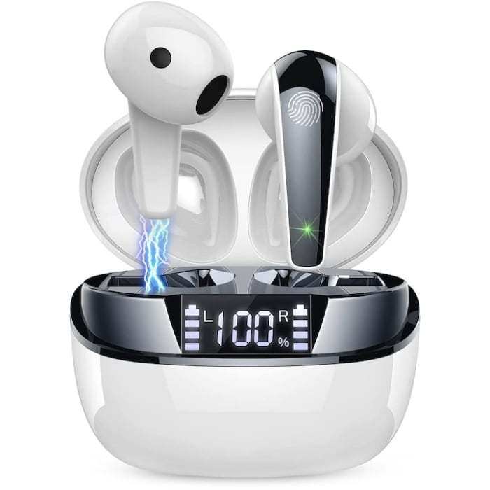 Casti Wireless, Bluetooth 5.3, Microfon, Control prin Atingere, Afisare LED, Autonomie 35h