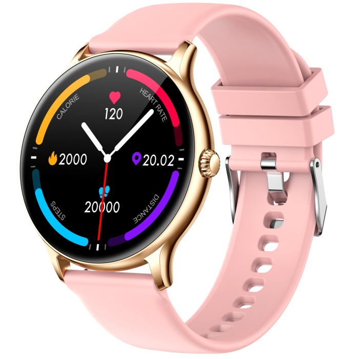 Ceas Smartwatch, model Z12 Pro, Apelare Bluetooth, Asistenta Vocala, Curea din Silicon, Roz