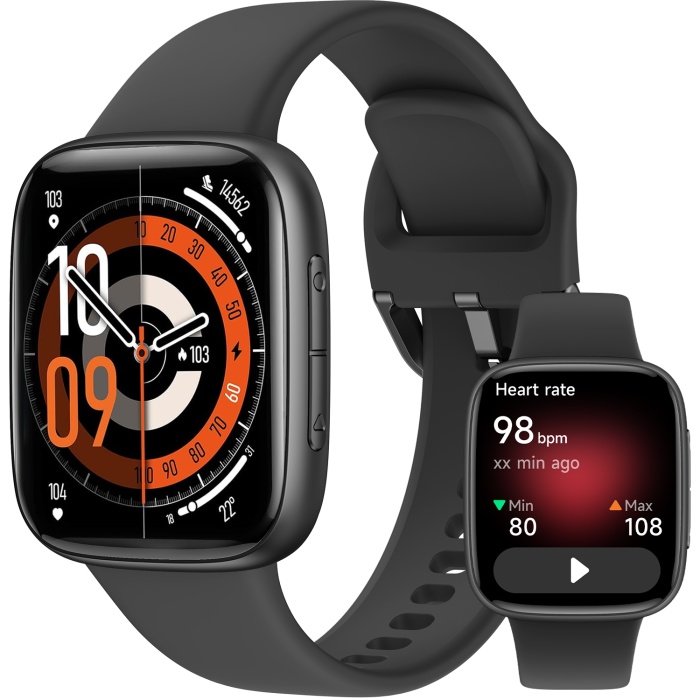 Ceas Smartwatch RUNEX® Active PX10, Ecran Amoled 1.85’’, Apeluri, Monitorizare Activitati Fizice, Autonomie 7 Zile, Negru